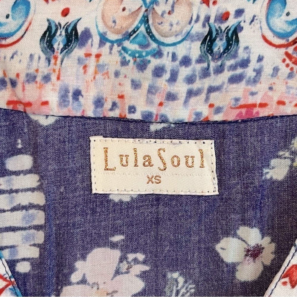 LulaSoul bohemian maxi dress cover-up, sheer, colorful sun dress, XS oversized - Picture 2 of 11